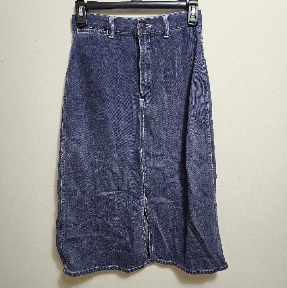 Vintage Skiva Int. 1980's Classic Blue Denim Skirt Size 5/6